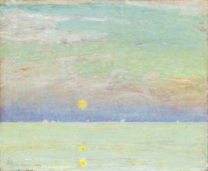 Måneopgang ved solnedgang, Cape Ann af Childe Frederick Hassam