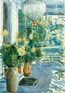 Veranda i det gamle hus af Childe Frederick Hassam