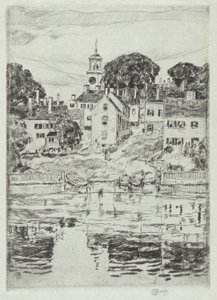 Church Tower, Portsmouth, 1921 af Childe Hassam