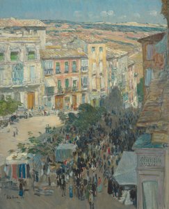 Udsigt over en sydfransk by af Childe Hassam