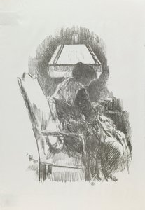 Fru Hassam strikning af Childe Hassam