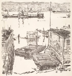 North River af Childe Hassam