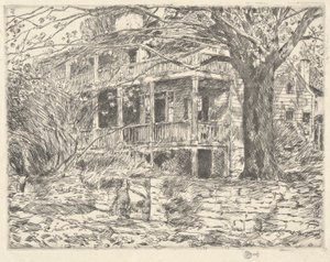 Gammelt hus, Cos Cob, 1915 af Childe Hassam