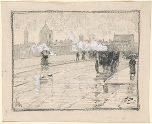 Regnvejrsdag, Boston af Childe Hassam