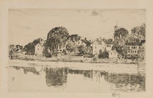 The Chimneys, Portsmouth af Childe Hassam