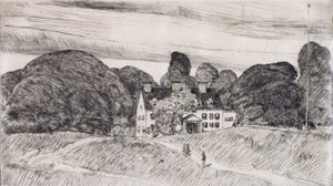 Lion Gardiner-herregården af Childe Hassam