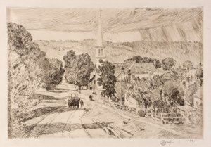 The Vermont Village (Peacham) af Childe Hassam