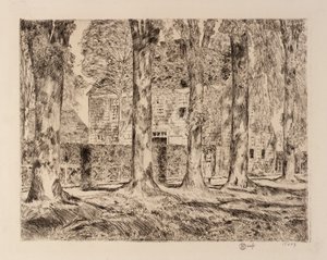 The Village Elms, Easthampton af Childe Hassam