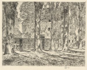 Landsbyens elmetræer, 1923 af Childe Hassam