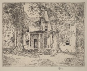 Washingtons hovedkvarter nær Valley Forge af Childe Hassam