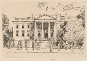 Det Hvide Hus, Washington, 1925 af Childe Hassam