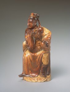 En figur af Guandi siddende, 14.-15. århundrede (udskåret elfenben) af Chinese School