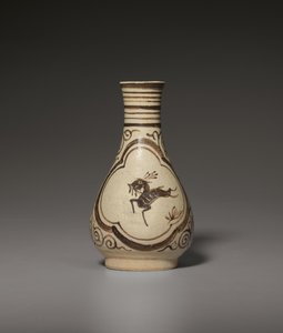 En lille malet Jizhou-vase, det sydlige Song-Yuan-dynastiet af Chinese School
