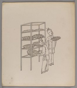 Album med separate blade: Silkedyrkning og -produktion (blæk på papir) (se også 499288-303) af Chinese School
