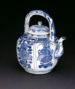 Blå og hvid kraak vinkande, Wanli, 1590-1610 (porcelæn) af Chinese School