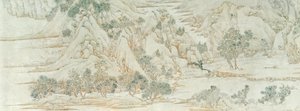 Kinesisk landskab, Ming-dynastiet (pen og blækvask på papir) af Chinese School