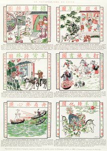 Kinesisk nationalistisk og antieuropæisk billedsprog, fra et faksimilealbum med populære billeder, der prædiker krig mod udlændinge, 1891 af Chinese School