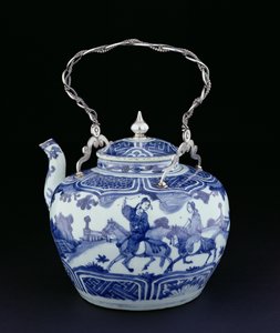 Kinesisk tekande med europæisk hank, overgangsperiode, ca. 1640 (porcelæn med sølv)
