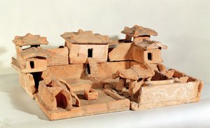 Begravelsesmodel af en gård fra Thanh Hoa, Vietnam (terracotta)