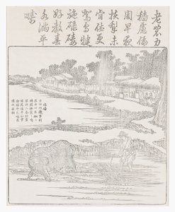 Harving af rismarken, 1700-tallet af Chinese School