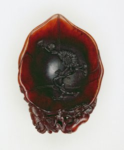 Drægtighedsbæger, Qianlong periode 1736-95 (udskåret næsehornshorn) (se 142653-5 & 142692) af Chinese School