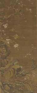 Fasaner og snedækkede blommeblomster, Ming- eller Qing-dynastiet, 15.-18. århundrede