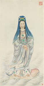 Portrait of Empress Dowager Cixi as Guanyindani af Chinese School