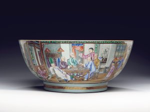 Rare and massive punchbowl, c.1775dani af Chinese School