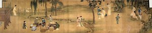 Lærde" Samling i en bambushave af Chinese School
