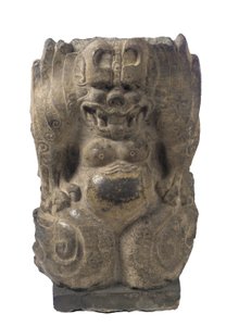 Hugsiddende skytsdæmon, Hebei-provinsen, divisionsperiode, 550-577 (mørk kalksten) af Chinese School