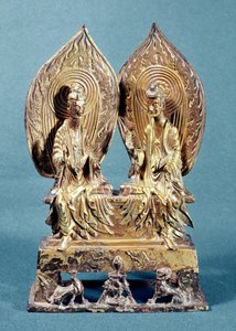 Buddhaerne Prabhutaratna og Sakyamuni, fra Hebei-provinsen, Northern Wei-dynastiet, 518 e.Kr. (forgyldt bronze)