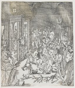 The Mocking of Christ, 1637 (træbloktryk) af Chinese School