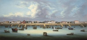 Udsigt over Bund i Shanghai, ca. 1855 af Chinese School