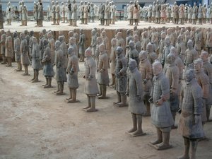Xian Museum, terracotta krigere fra kejser Shi Huangdis grav af Chinese School