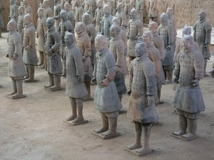 Xian Museum, terracotta krigere fra kejser Shi Huangdis grav af Chinese School