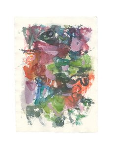 Abstrakt komposition, Organic series, 2021 (akvarel, gouache og kul på håndlavet akvarelpapir) af Ching Fun Tso