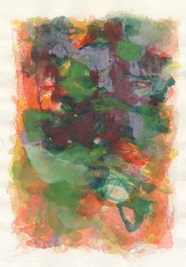 Abstrakt komposition, Play-serien, 2021 (akvarel, gouache og kul på akvarelpapir) af Ching Fun Tso