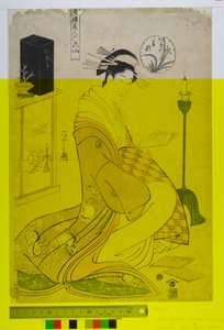 De grønne huses skønheder som de seks digtere (Seiro bijin rokkasen). ca. 1794-1795 (træbloktryk på papir) af Chobunsai Eishi