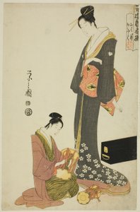 Ohana og Ofuku, fra serien "A Selection of Entertainers from the Pleasure Quarters (Seiro geisha sen)" af Chobunsai Eishi
