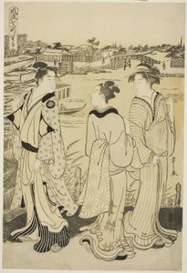 Ono no Komachi at Seki Temple, from the series The Fashionable Seven Komachi (Furyu nana Komachi), c.1788 (colour woodblock print; oban) af Chobunsai Eishi