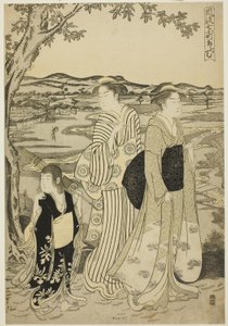 Papegøje Komachi, fra serien The Fashionable Seven Komachi (Furyu nana Komachi), ca. 1788 (farvetræsnit; oban) af Chobunsai Eishi