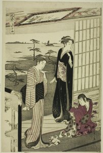 Suma, fra serien "A Fashionable Parody of the Tale of Genji (Furyu yatsushi Genji)" af Chobunsai Eishi