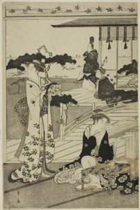 Suma, fra serien "A Fashionable Parody of the Tale of Genji (Furyu yatsushi Genji)" af Chobunsai Eishi