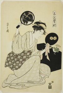 Takashima, fra serien "En samling af blomsterlignende ansigter af skønheder (Bijin Kagan Shu)" af Chobunsai Eishi