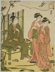 Den fjerde måned (Shigatsu), fra serien "De tolv måneder (Juni toki)" af Chobunsai Eishi