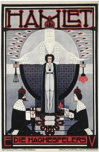 Hamlet par Lebeau, Chris (1878-1945). Farvelitografi, størrelse: 121x79,3