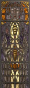 Vindue, farvet glas, design Lebeau