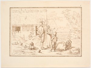 Illustration til eventyret "Bjergmanden og Tordenvejret" af Christen Dalsgaard