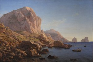 En klippekyst, Capri. Efter solopgang