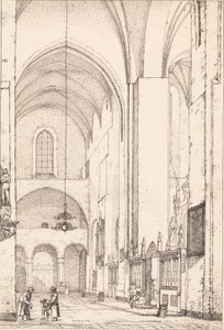 Danish: Prospekt af det indre af den nordlige korsarm af Århus Domkirke af Christen Købke